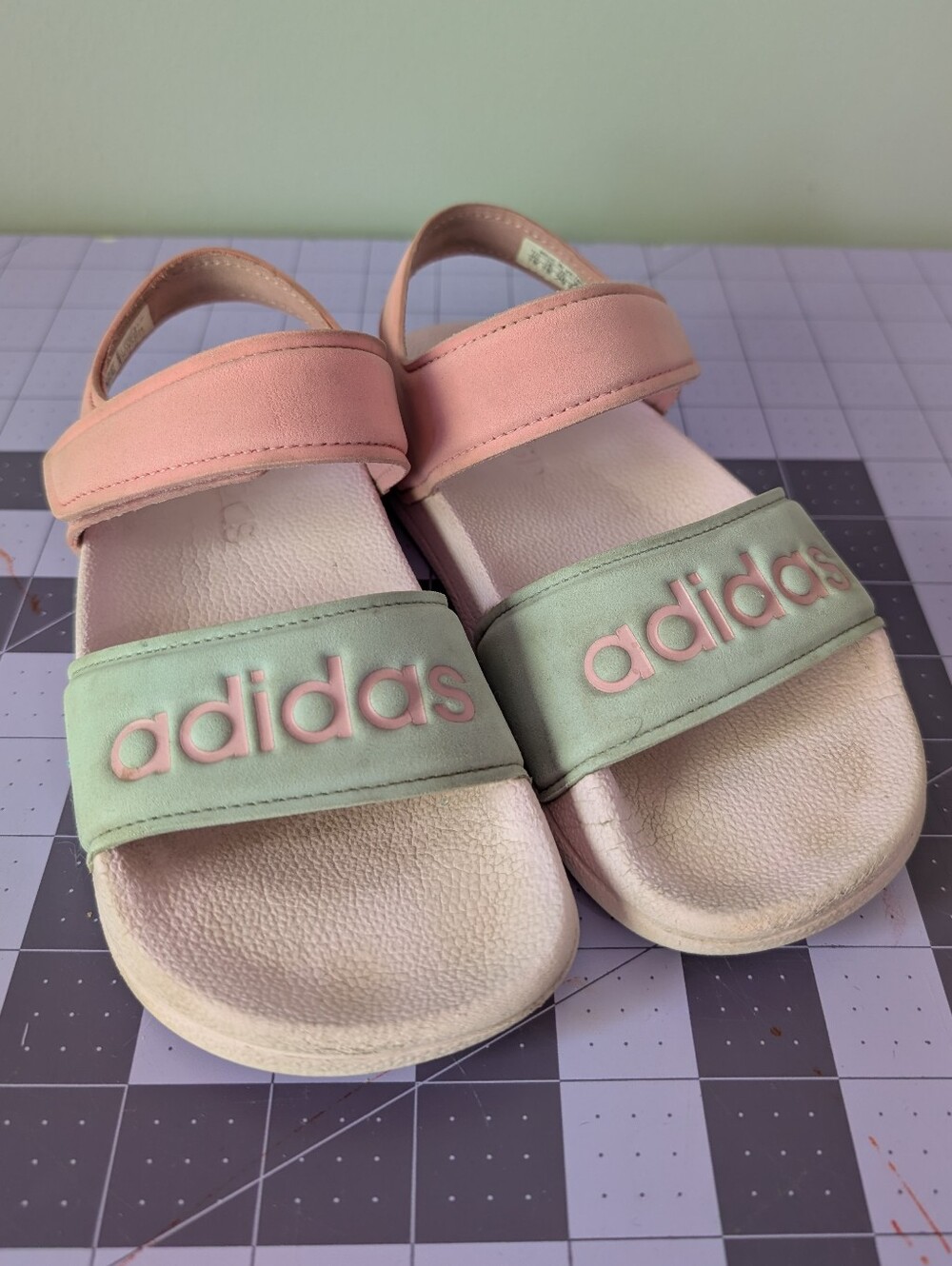 Adidas Kids Adilette Sandals Pink Dark Pink And Grey Size Toddler 11